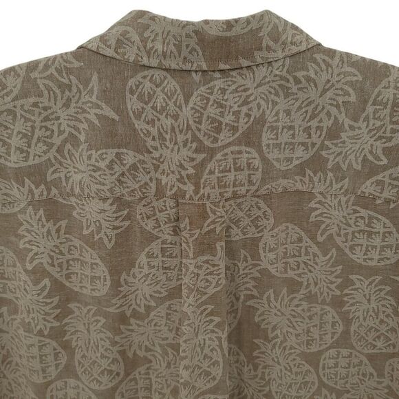 Eventide Pineapple Print Linen Cotton Shirt XL - Picture 4 of 11